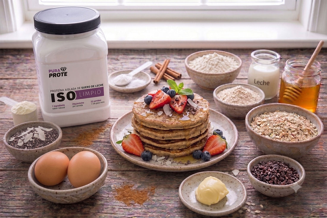 Panqueques Proteicos, receta con proteína whey/ISO Pura Prote