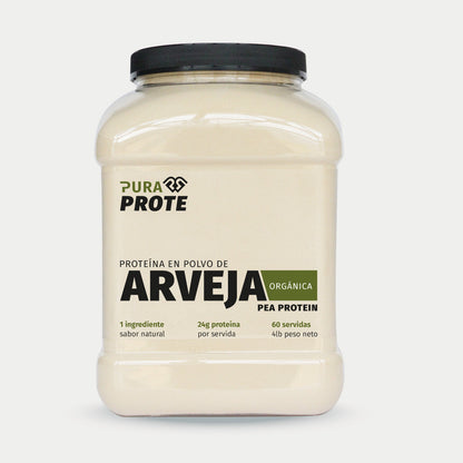imagen frontal de tarro de proteina de arveja organica 60 porciones